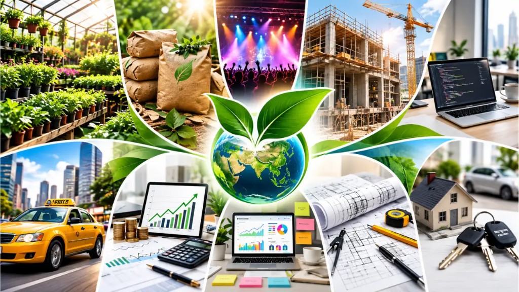 Geogreen Bioplants Group businesses: plants, events, construction, mobility, finance, marketing, projects and rentals